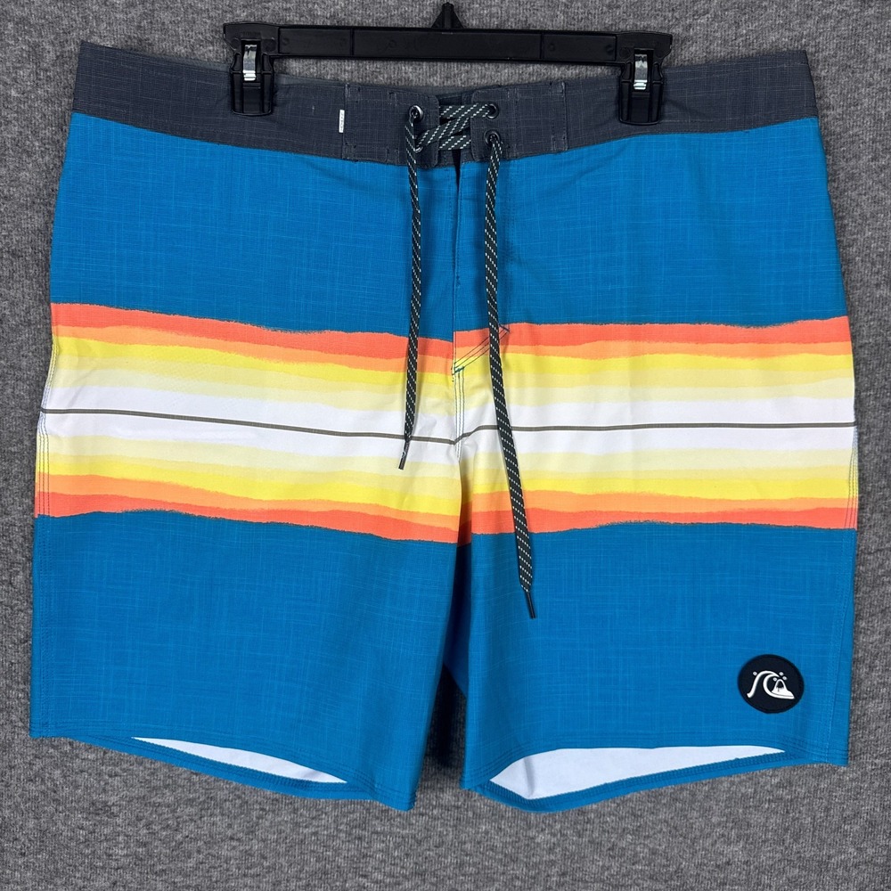 Quicksilver Highline Board Shorts Mens‎ 36 Colorblock Drawstring Surf Swimwear